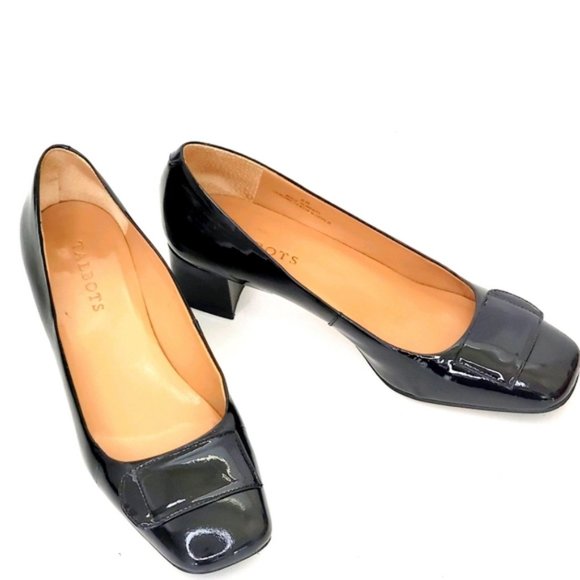 Talbots Shoes - Talbots Patent Leather Block Heel Pumps | Black 8B